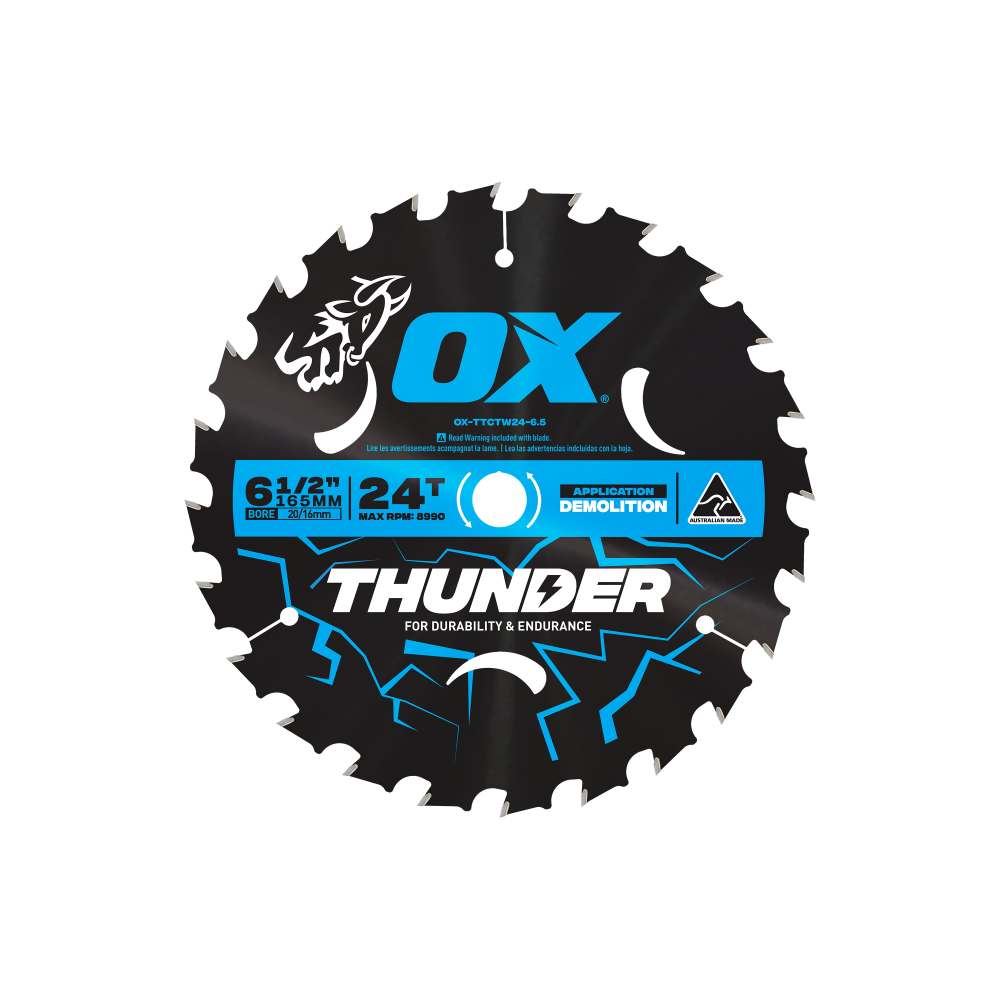 OX Pro Thunder 6-1/2-Inch Circular Saw Blade | 24-Tooth