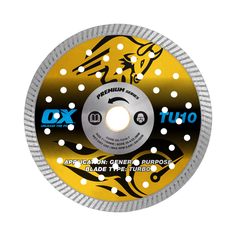 OX Premium Univeral/Hard Turbo Diamond Blade - 7-Inch