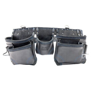 OX Trade Black Leather 12 Pocket Construction Apron