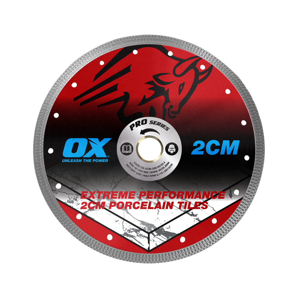OX Pro 2CM Porcelain Cutting Blade - 250/30/25.4mm