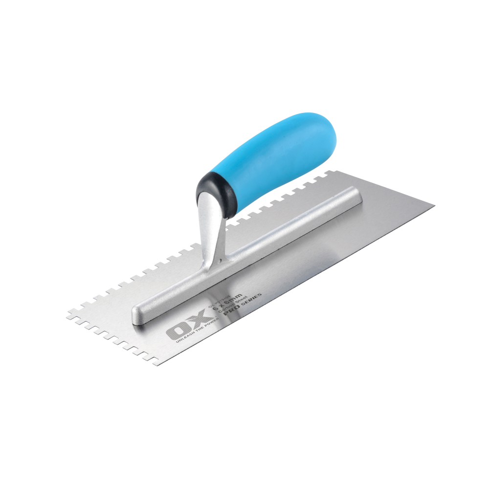 OX Pro Carbon Steel Notch Trowel - 6mm