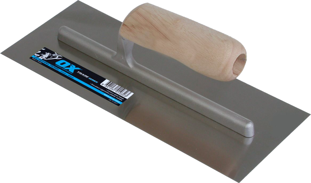 OX Trade Finishing Trowel with Timber Handle - 105mm x 280mm