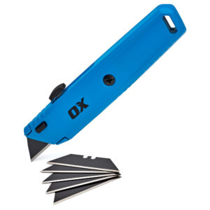 OX Trade Retractable Utility Knife – Box Cutter with 5x SK5 Blades
