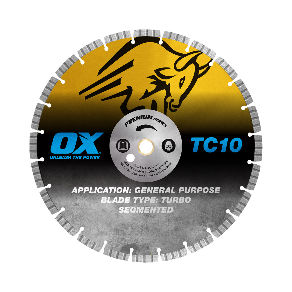 OX Premium Concrete and General Purpose Diamond Blade - 14-Inch